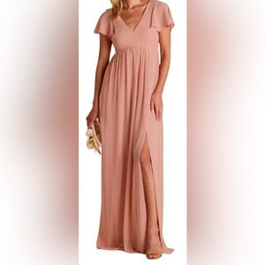 Birdy Grey HANNAH EMPIRE DRESS CHIFFON DUSTY ROSE Size XL